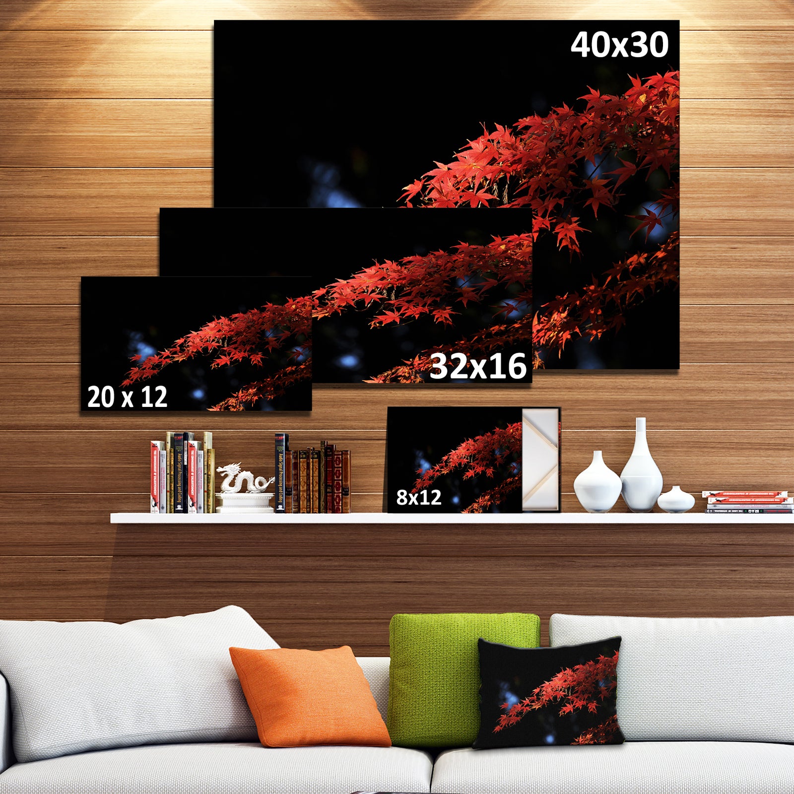 Fall Foliage of Maple Leaves - Abstract Artwork on Canvas