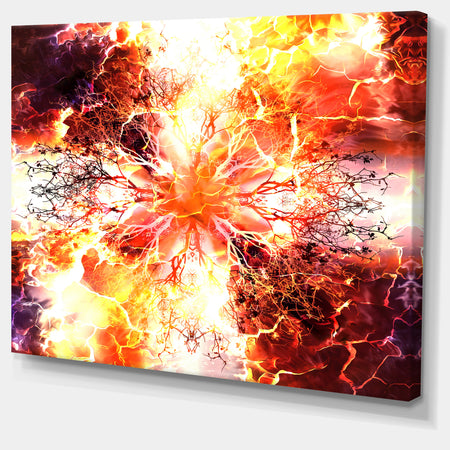 Yellow Tree Pattern Mandala - Abstract Art on Canvas