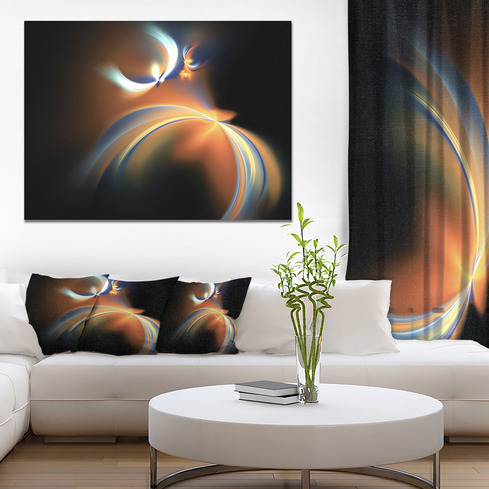 Brown Floating Fractal Designs - Abstract Art on Canvas