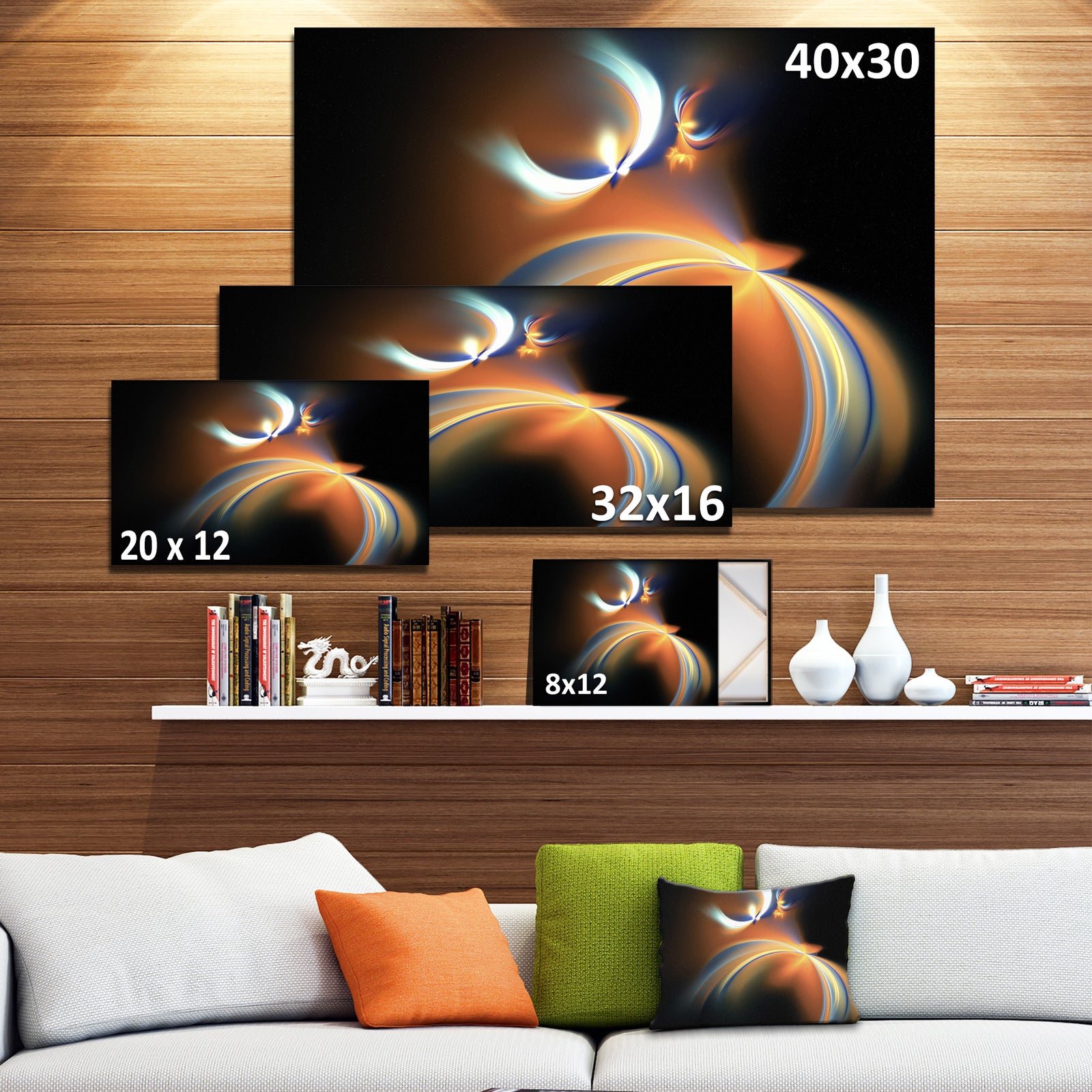 Brown Floating Fractal Designs - Abstract Art on Canvas