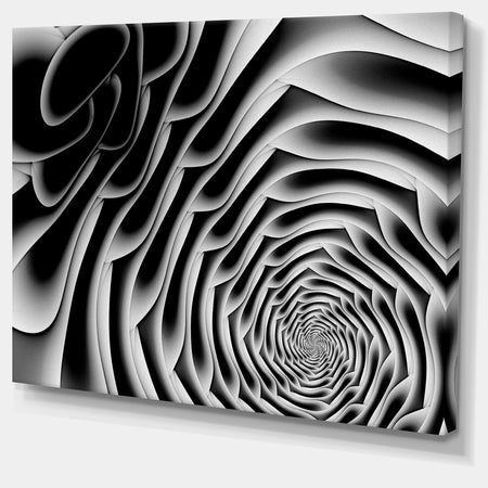 White Flower Shaped Fractal Art'Extra Large Abstract Canvas Art Print