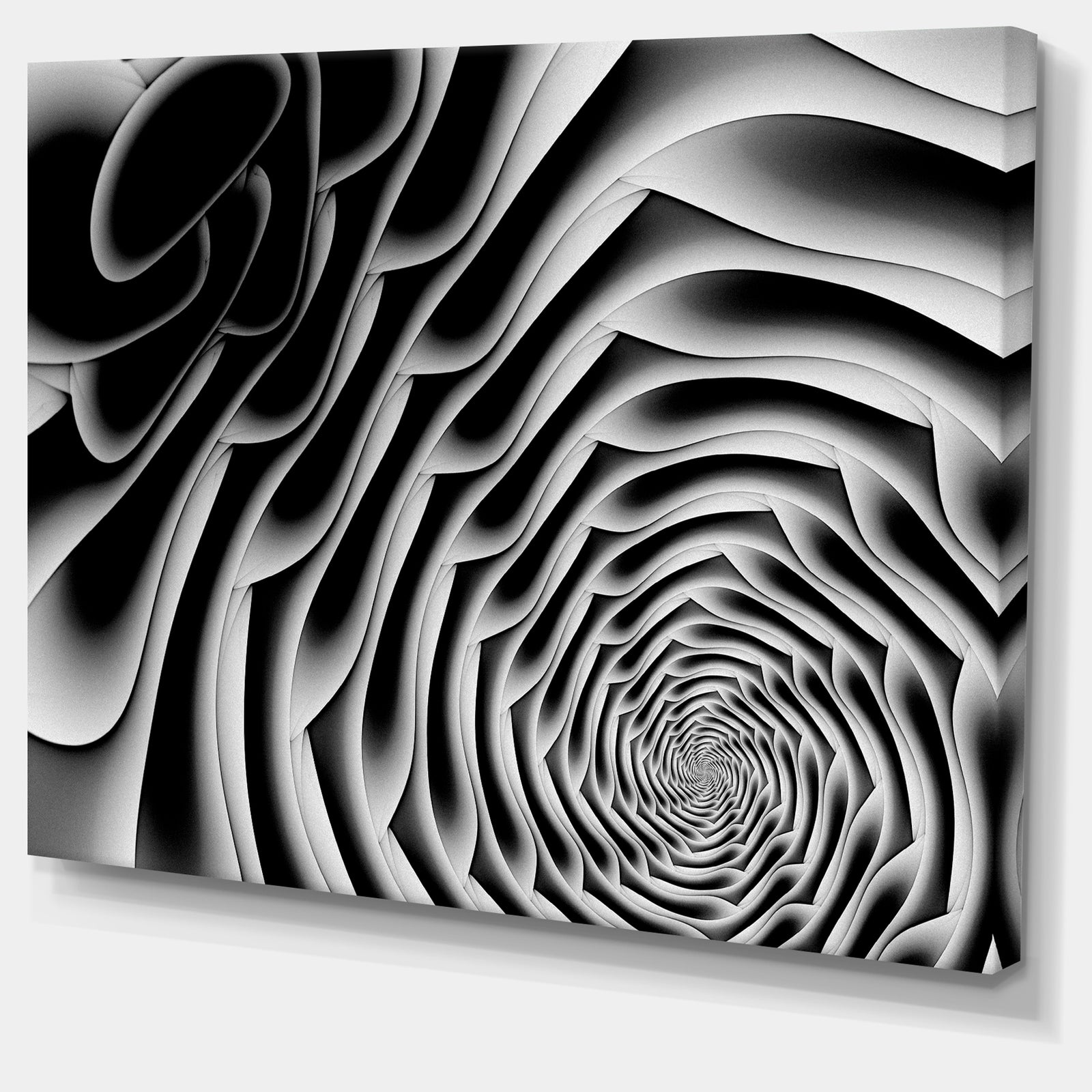 White Flower Shaped Fractal Art'Extra Large Abstract Canvas Art Print