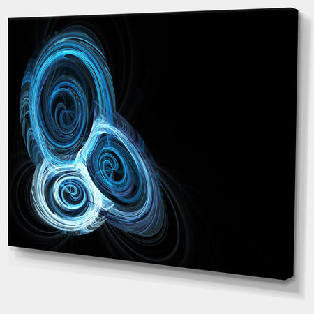 Blue Spiral Nebula on Black'Extra Large Abstract Canvas Art Print