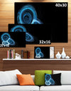 Blue Spiral Nebula on Black'Extra Large Abstract Canvas Art Print