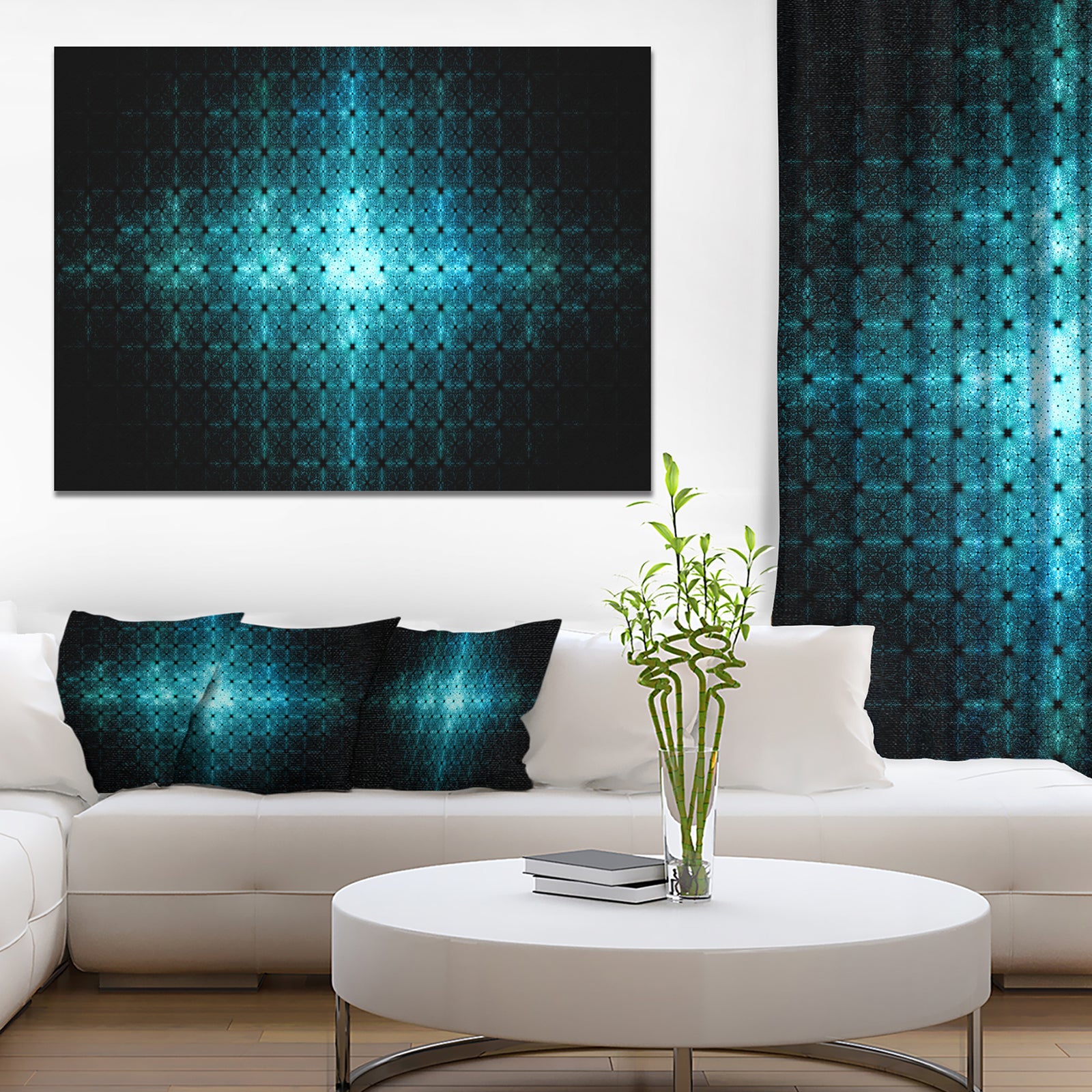 Blue Flash of Light on Radar'Extra Large Abstract Canvas Art Print