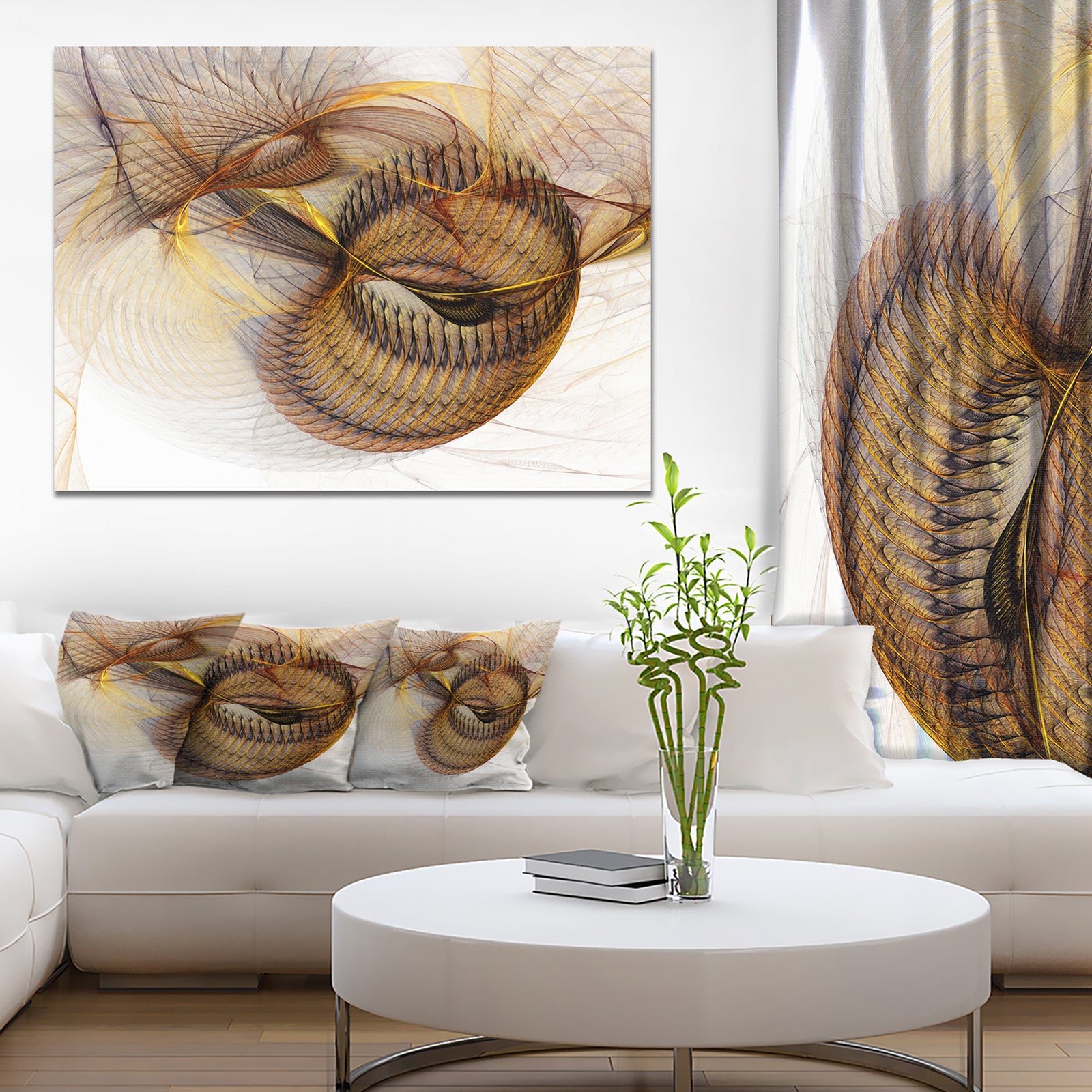 Abstract Brown Spiral Texture'Extra Large Abstract Canvas Art Print