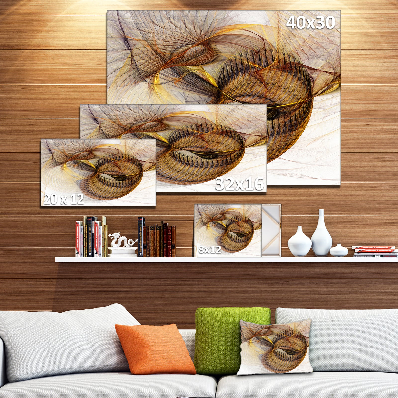 Abstract Brown Spiral Texture'Extra Large Abstract Canvas Art Print