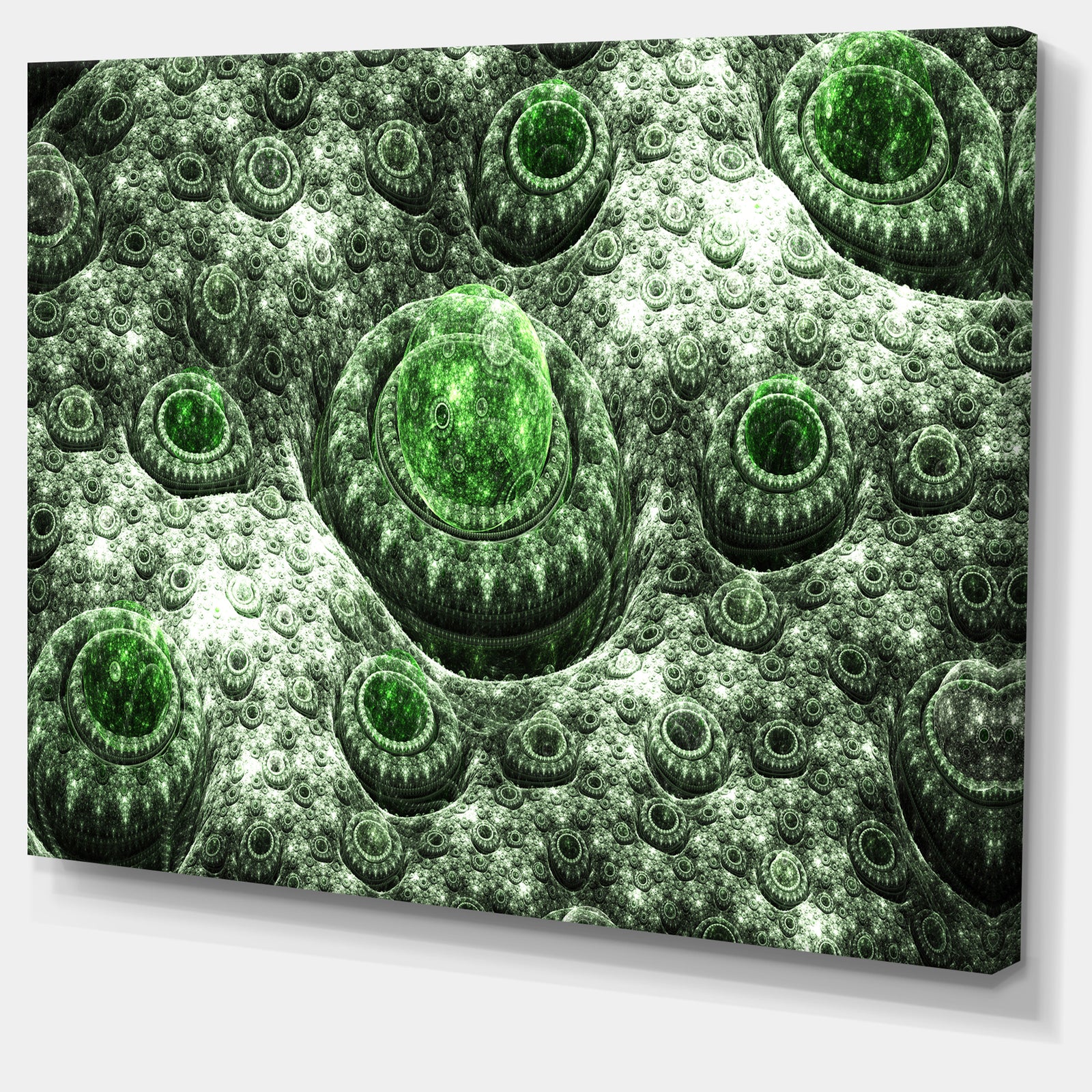 Exotic Green Fractal Landscape'Extra Large Abstract Canvas Art Print
