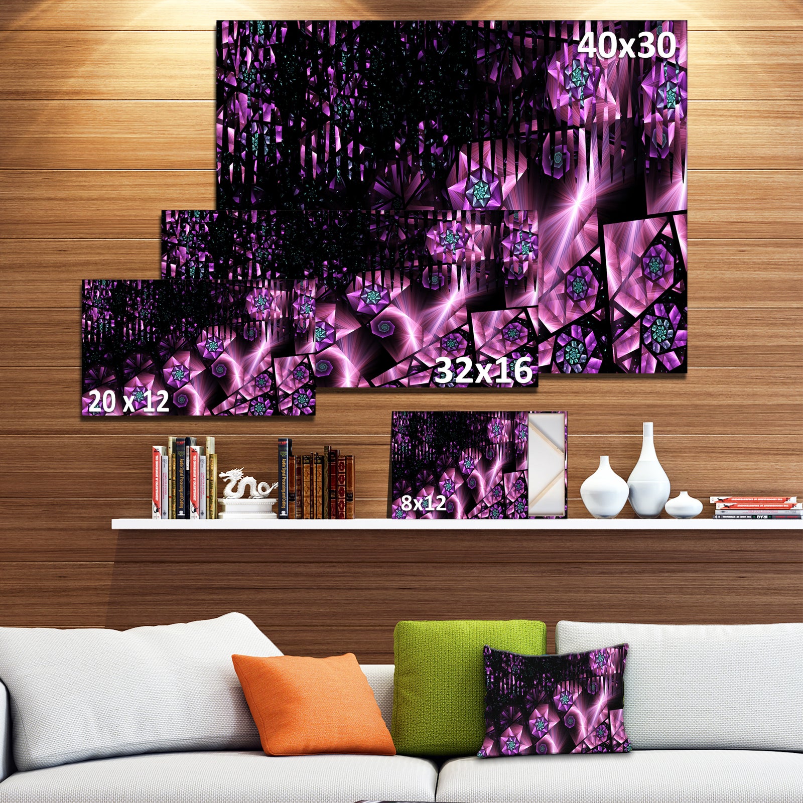 Purple Radiance of Starry Sky'Extra Large Abstract Canvas Art Print