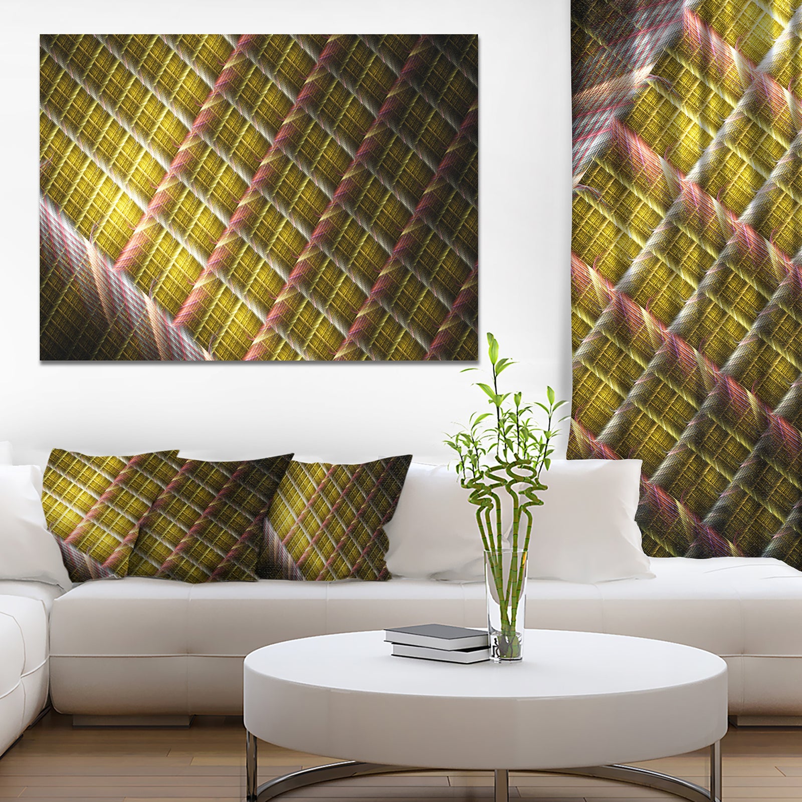 Brown Metal Protective Grids'Extra Large Abstract Canvas Art Print