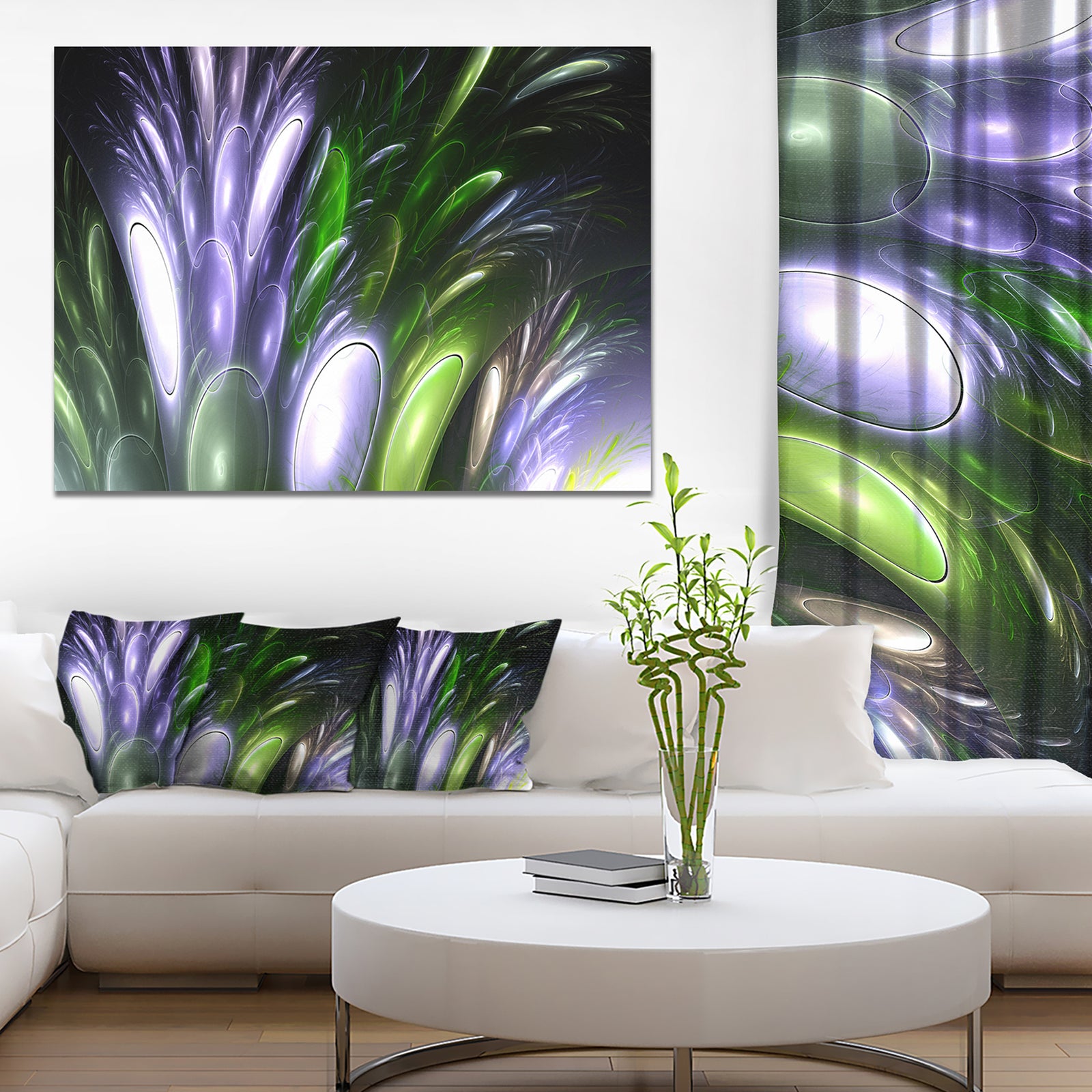 Mysterious Psychedelic Flower'Extra Large Abstract Canvas Art Print