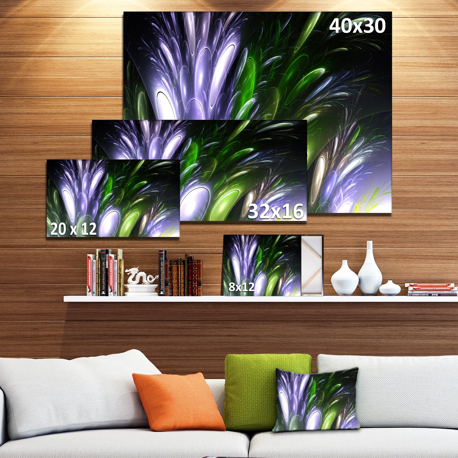 Mysterious Psychedelic Flower'Extra Large Abstract Canvas Art Print