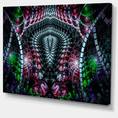 Strange Fractal Design on Black'Extra Large Abstract Canvas Art Print