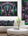 Strange Fractal Design on Black'Extra Large Abstract Canvas Art Print