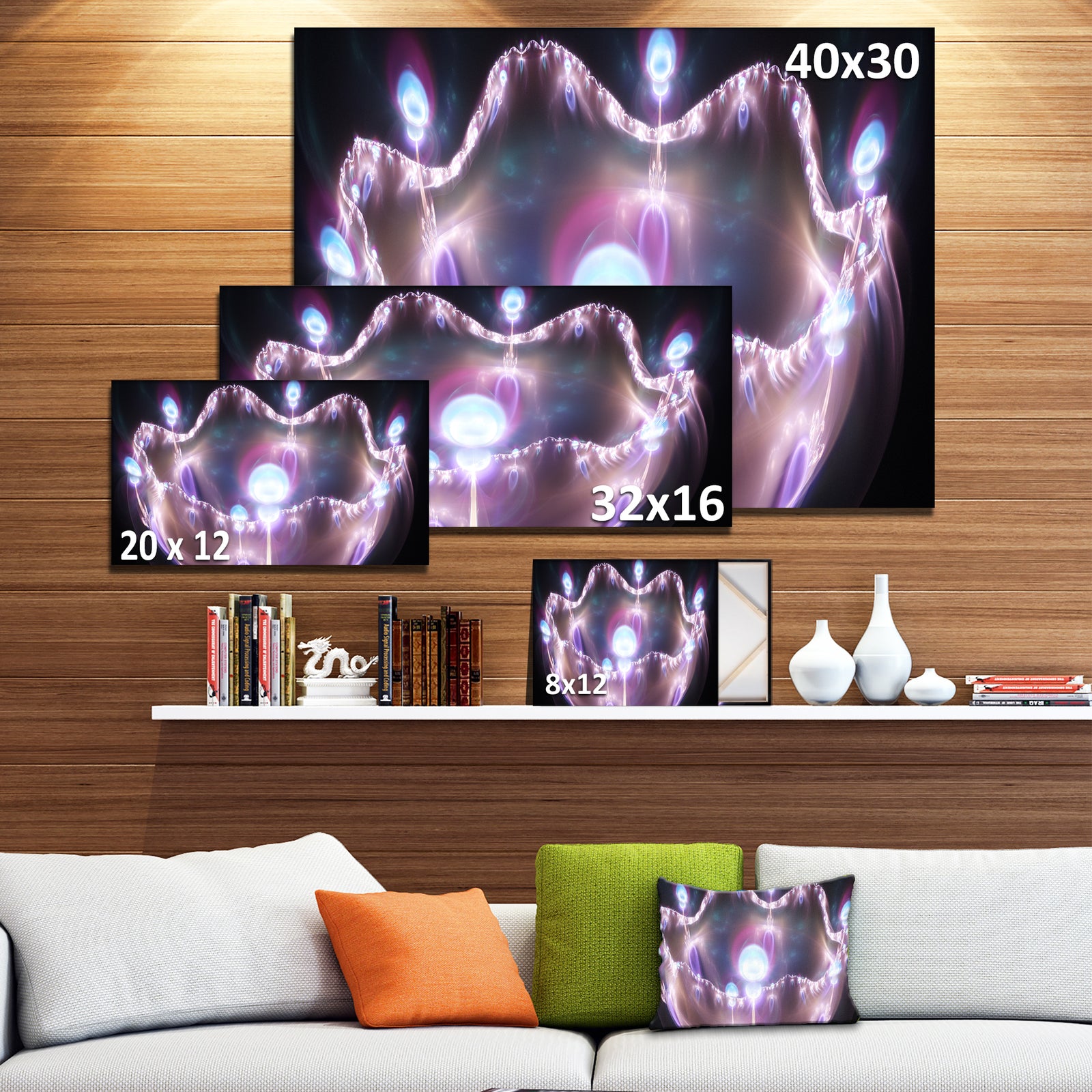 3D Surreal Purple Illustration - Abstract Wall Art on Canvas