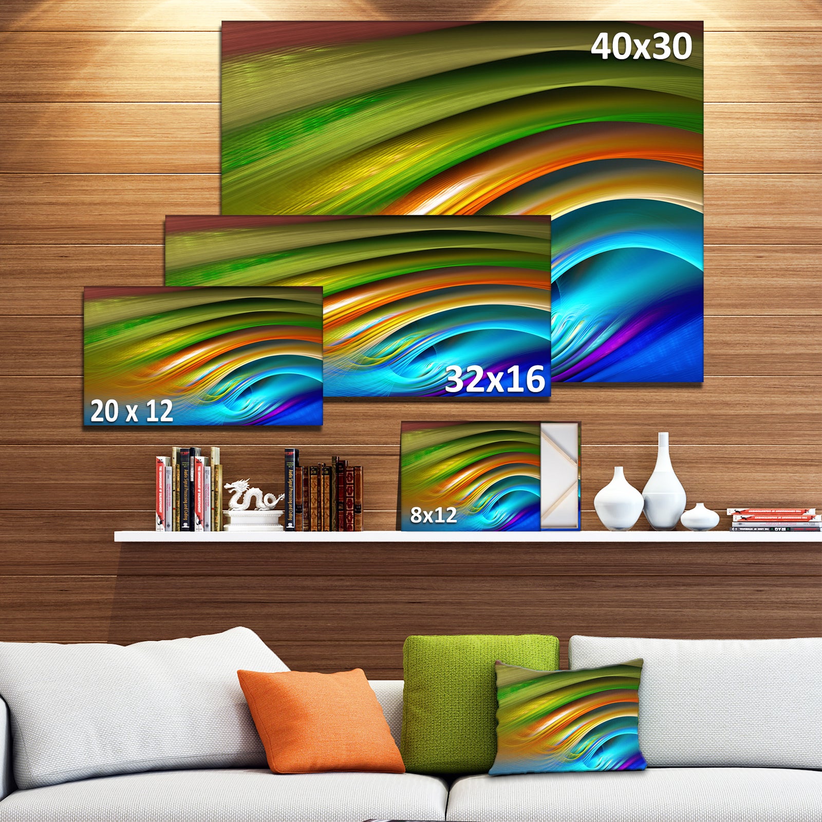 Colorful Fractal Water Ripples - Abstract Wall Art on Canvas
