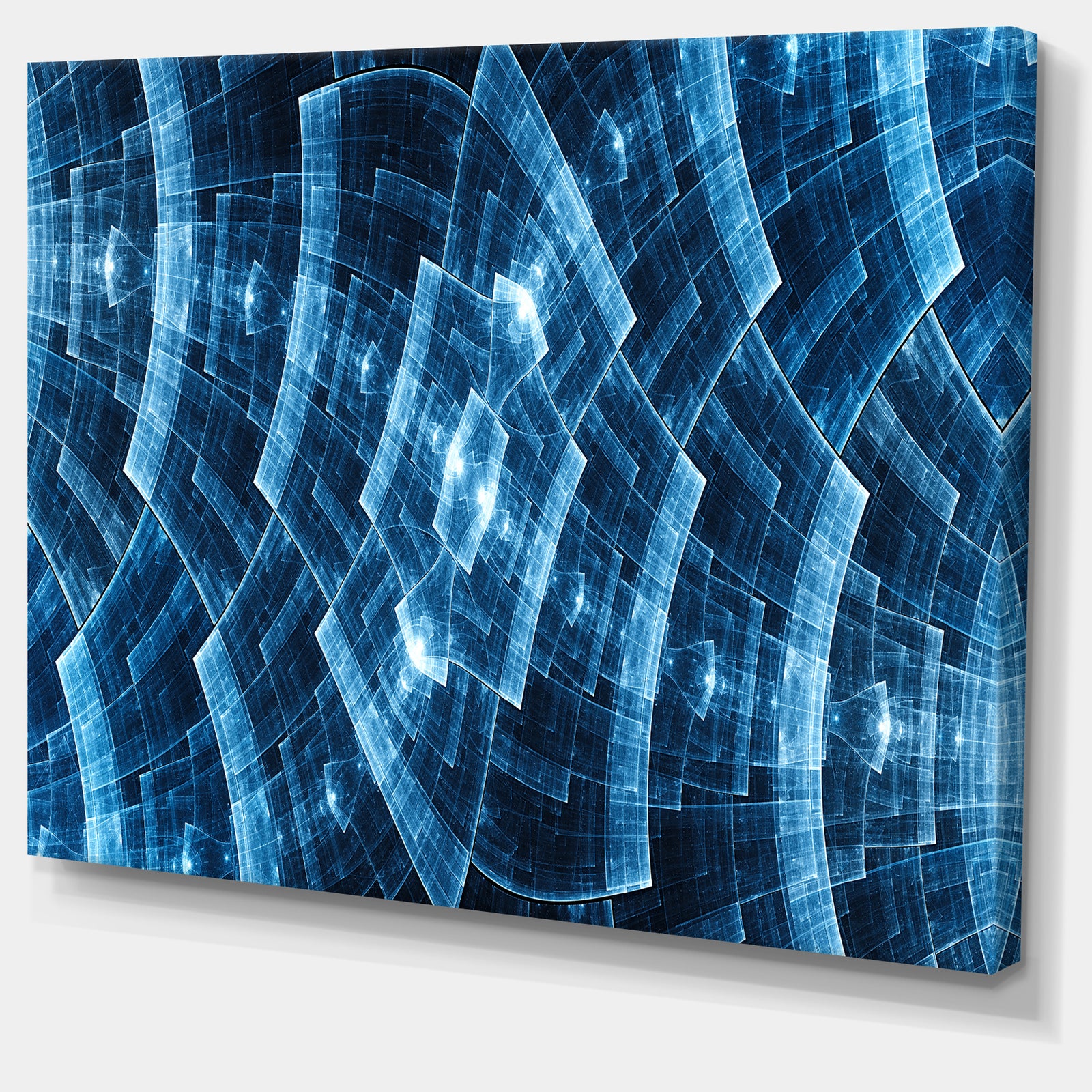 Blue Protective Metal Grids - Abstract Wall Art on Canvas