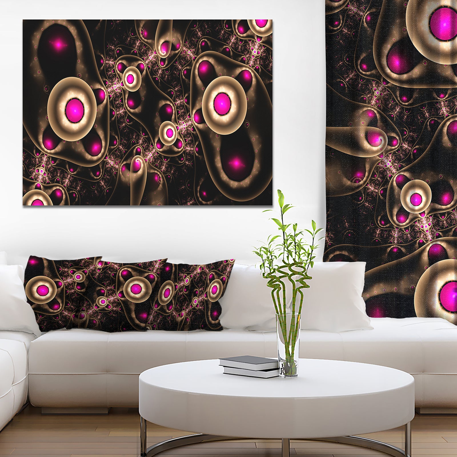Purple 3D Surreal Abstract Design - Abstract Wall Art on Canvas