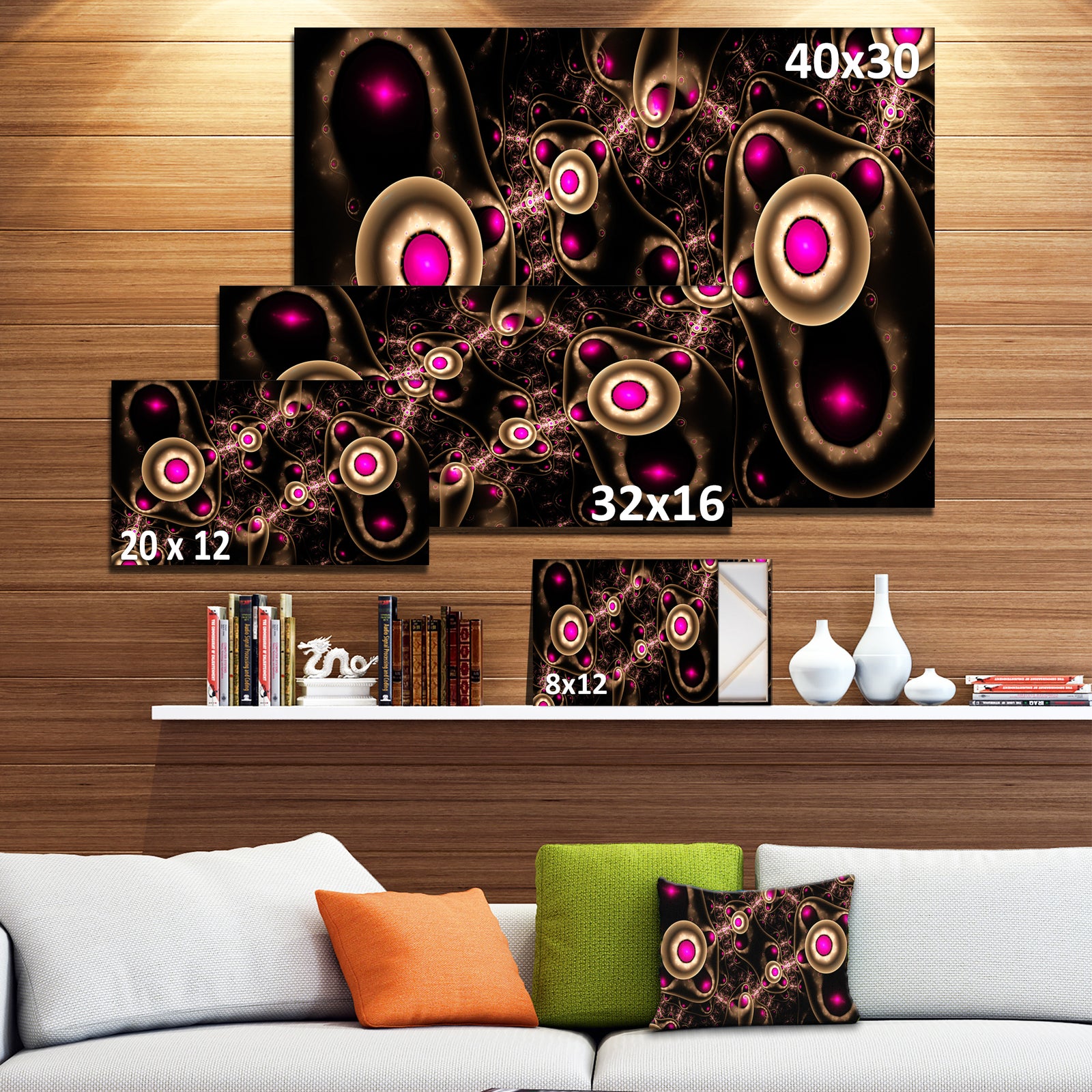 Purple 3D Surreal Abstract Design - Abstract Wall Art on Canvas