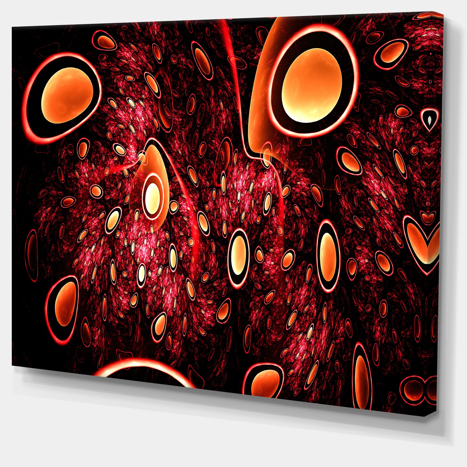Red 3D Surreal Abstract Design - Abstract Wall Art on Canvas