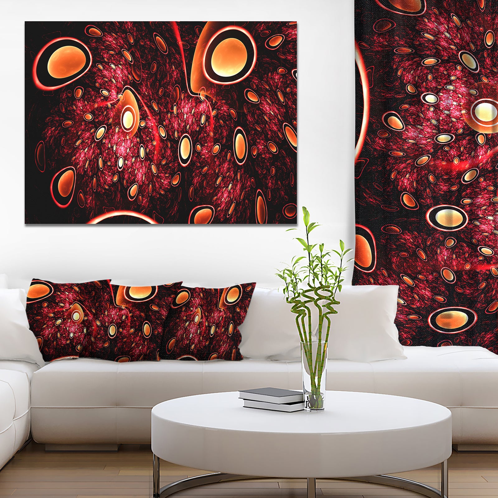 Red 3D Surreal Abstract Design - Abstract Wall Art on Canvas