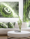 Green Fractal Flying Saucer - Abstract Wall Art on Canvas