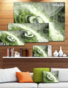 Green Fractal Flying Saucer - Abstract Wall Art on Canvas