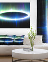 Large Blue Oval Fractal Light - Abstract Wall Art on Canvas