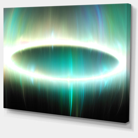 Large Green Oval Fractal Light - Abstract Wall Art on Canvas