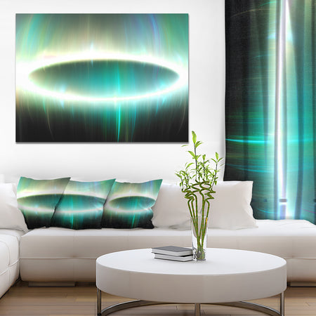 Large Green Oval Fractal Light - Abstract Wall Art on Canvas