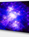 Bright Blue Fractal Space Theme - Abstract Wall Art on Canvas