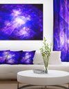 Bright Blue Fractal Space Theme - Abstract Wall Art on Canvas