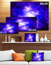 Bright Blue Fractal Space Theme - Abstract Wall Art on Canvas