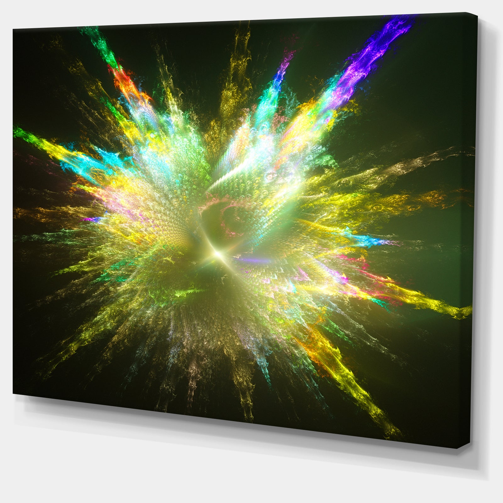 Fractal Explosion of Paint Drops - Abstract Wall Art on Canvas