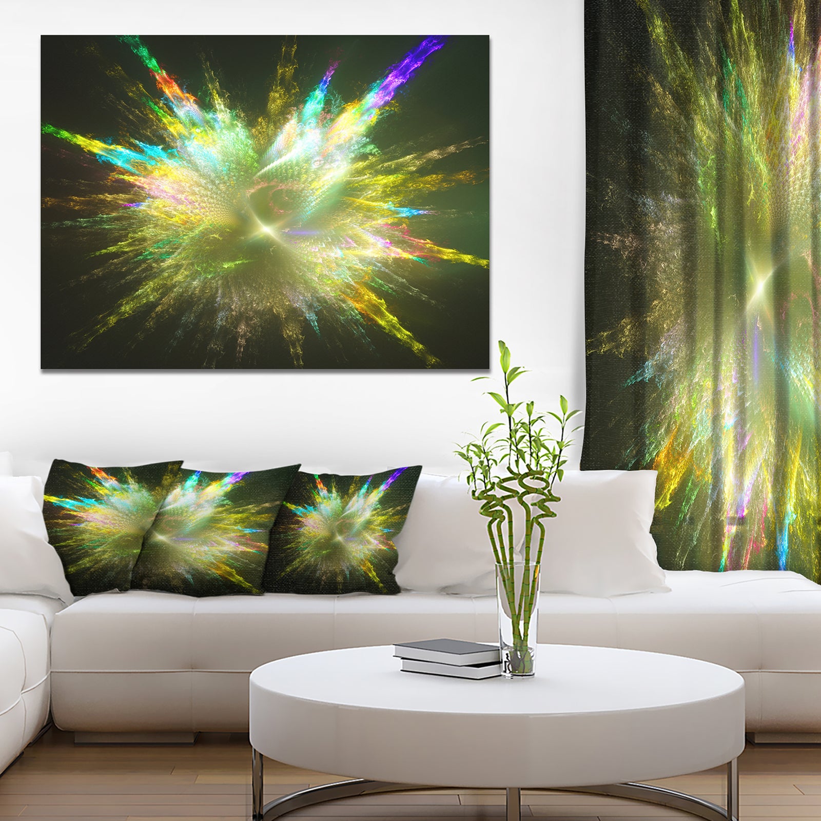 Fractal Explosion of Paint Drops - Abstract Wall Art on Canvas