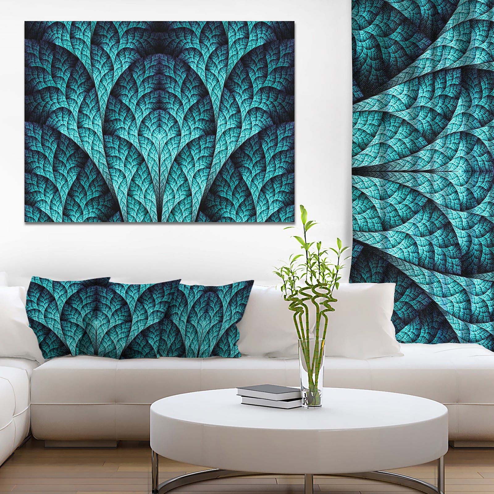 Blue Exotic Biological Organism - Abstract Artwork on Canvas