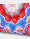 Red Blue Snake Skin Flower - Abstract Art on Canvas