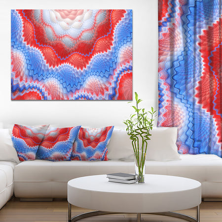 Red Blue Snake Skin Flower - Abstract Art on Canvas