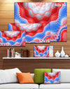 Red Blue Snake Skin Flower - Abstract Art on Canvas