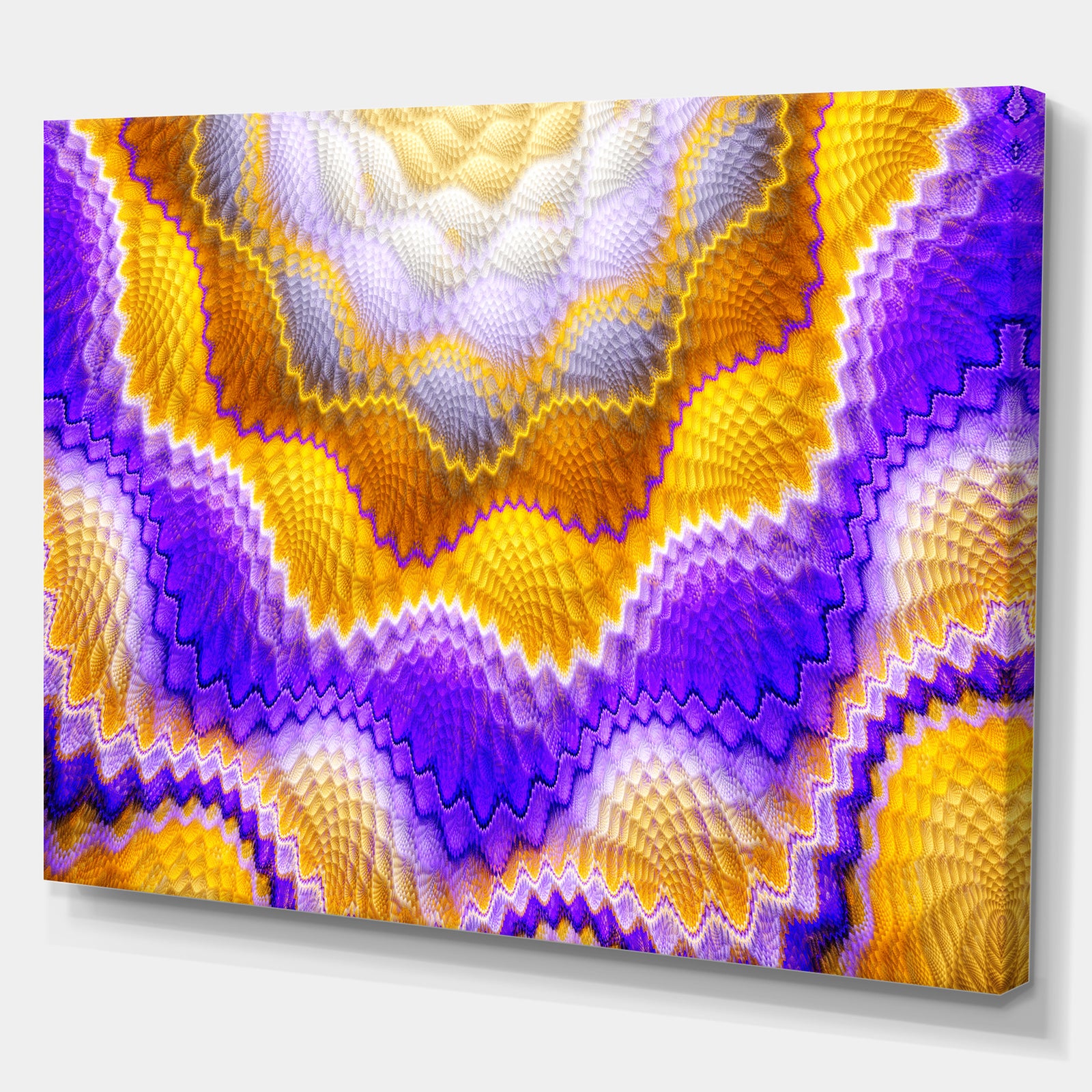 Blue Yellow Snake Skin Flower'Extra Large Abstract Canvas Art Print