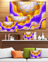 Blue Yellow Snake Skin Flower'Extra Large Abstract Canvas Art Print