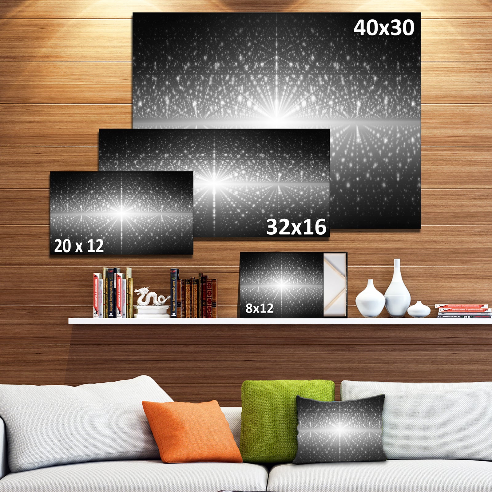 Cosmic Galaxy with Shining Stars'Extra Large Abstract Canvas Art Print