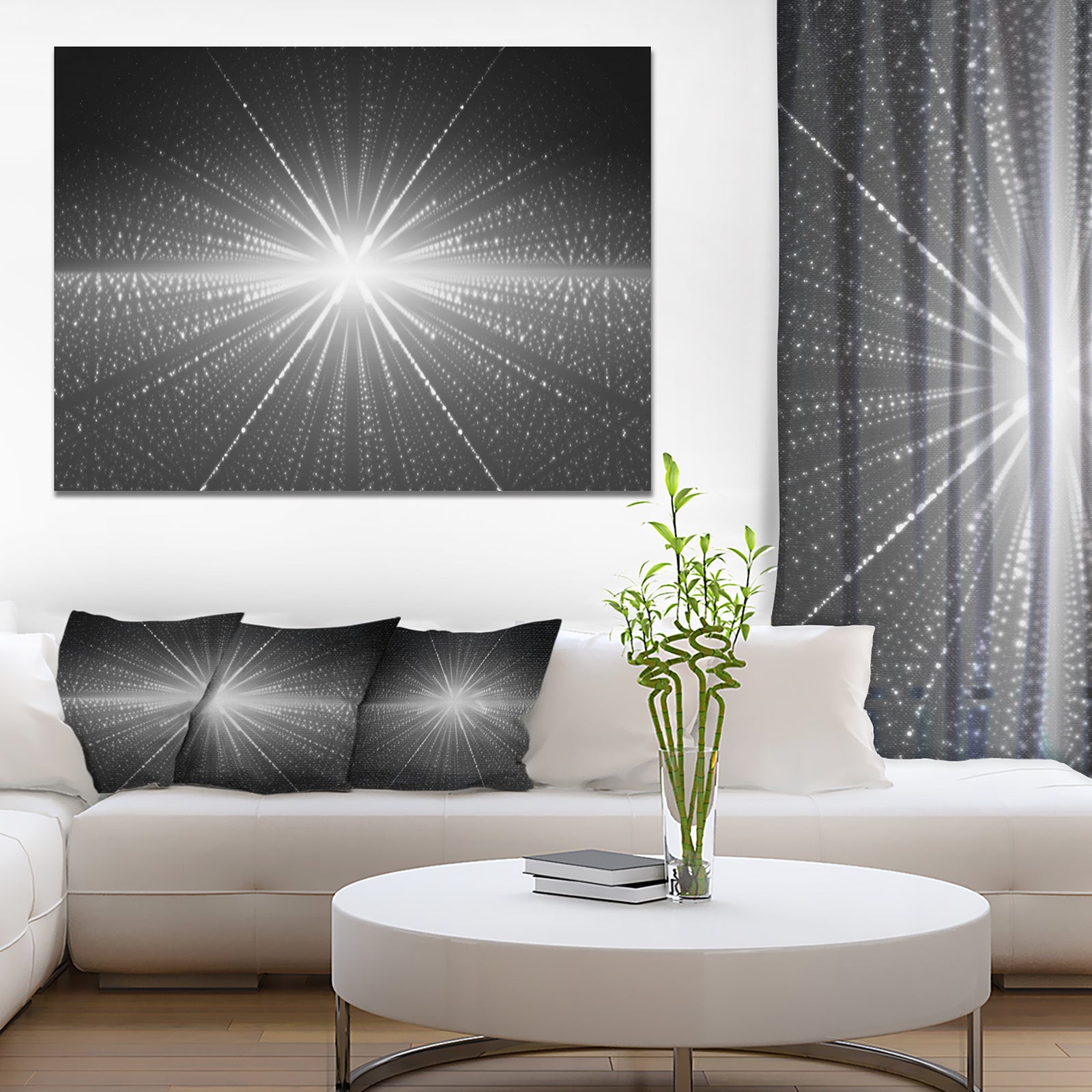 Glowing Star in Cosmic Galaxy'Extra Large Abstract Canvas Art Print