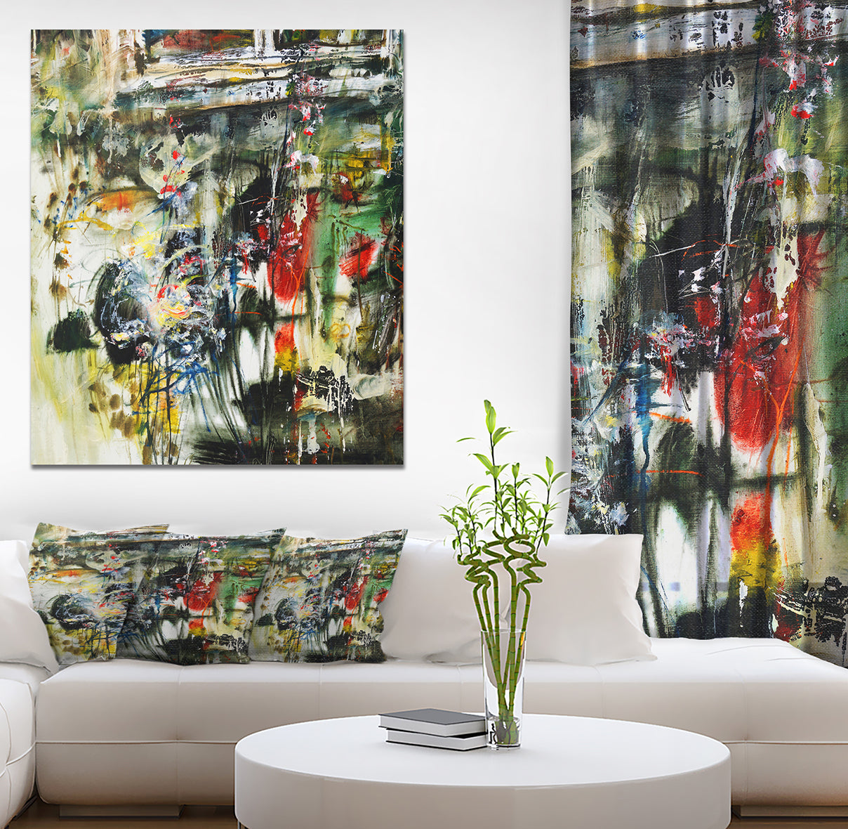 Under the windows painting - Contemporary Painting Print on Wrapped Canvas
