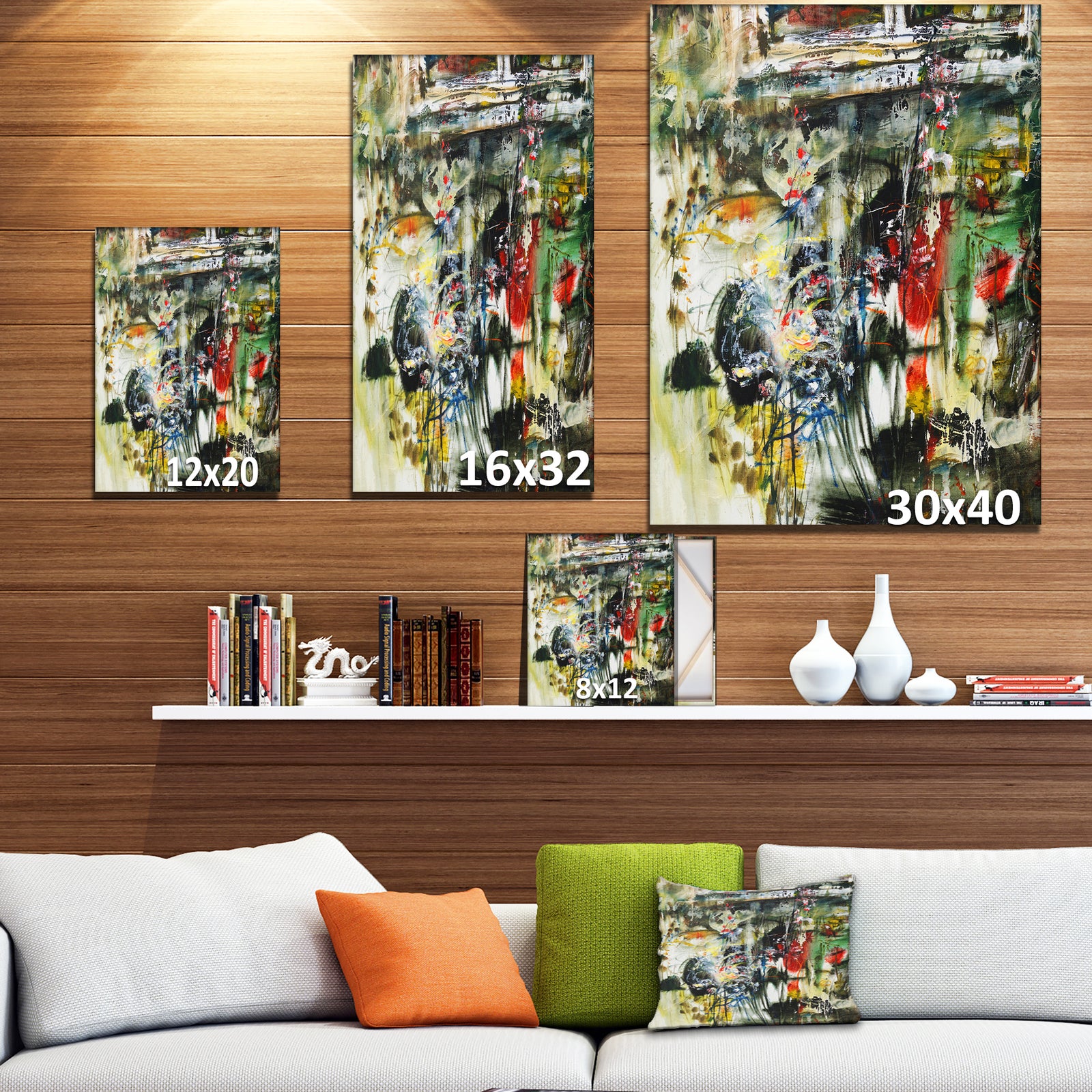Under the windows painting - Contemporary Painting Print on Wrapped Canvas