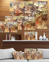 Grapes in Wooden Wall - Contemporary Painting Print on Wrapped Canvas