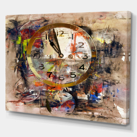 Clock in Acryclic - Contemporary Painting Print on Wrapped Canvas