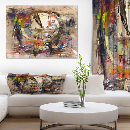 Clock in Acryclic - Contemporary Painting Print on Wrapped Canvas