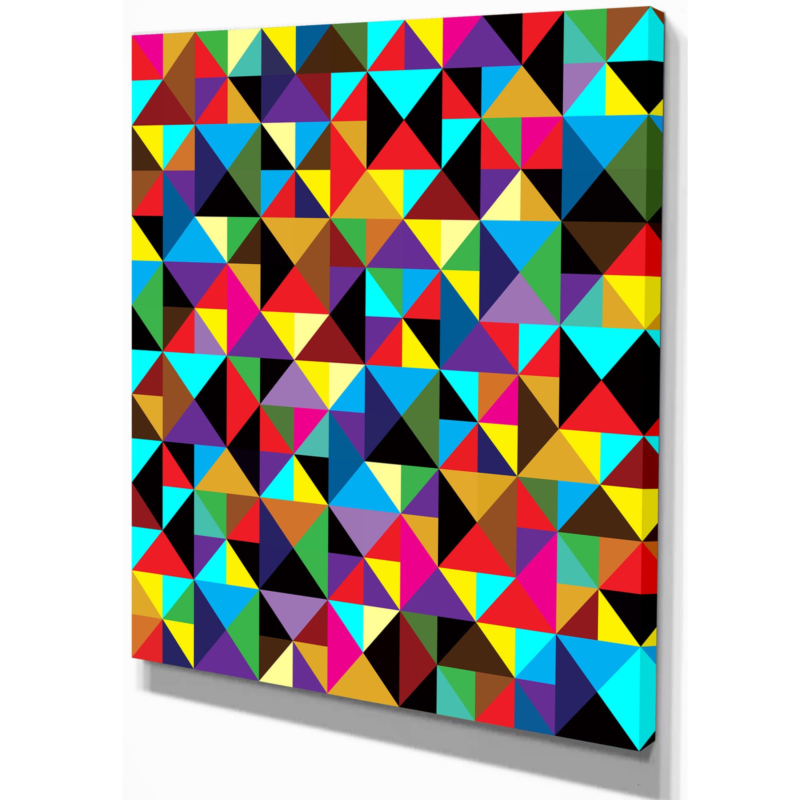 Seamless geometric pattern with triangles - Contemporary Art on wrapped Canvas