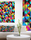 Seamless geometric pattern with triangles - Contemporary Art on wrapped Canvas